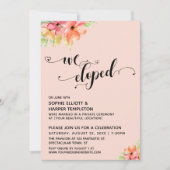 We Eloped Hearts Script Watercolor Bloemen Kaart (Voorkant)