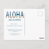 We Eloped In Hawaii Beach Wedding Announcement Briefkaart (Achterkant)