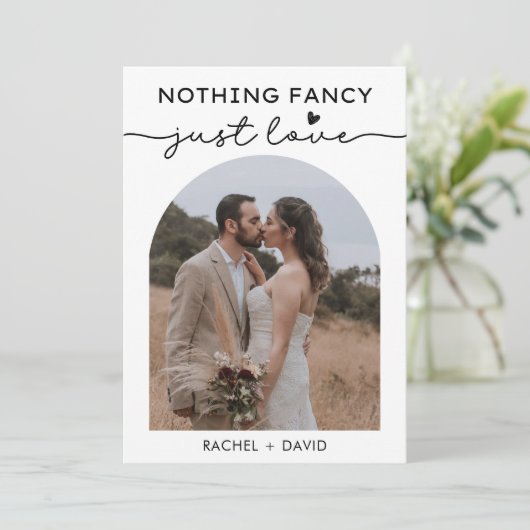 We Eloped Kaarten Arch Foto Elopement Aankondiging (Staand voorkant)