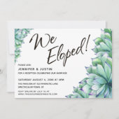 We Eloped Lettertype met Waterverf Succulenten Kaart (Voorkant)