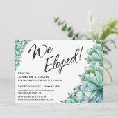 We Eloped Lettertype met Waterverf Succulenten Kaart (Staand voorkant)