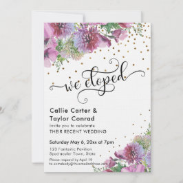 We Eloped Lettertype, Wildflower, Gouden Confetti Kaart