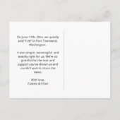 We Eloped Modern Minimal Simple Message Foto Aankondigingskaart (Achterkant)