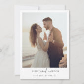 We Eloped Modern Minimalist Photo Wedding  Aankondiging (Voorkant)