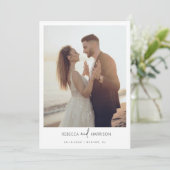 We Eloped Modern Minimalist Photo Wedding  Aankondiging (Staand voorkant)