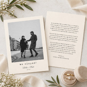 We Eloped Modern Minimalistische Foto Brief Kaart
