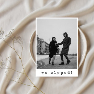 We Eloped Modern Minimalistische Typografie Elopem Save The Date