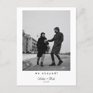 We Eloped Moderne Minimalistische Typografie Foto Aankondigingskaart