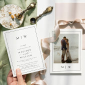 We Eloped Moderne Monogram Elopement Trouwdag Kaart
