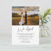 We eloped Moderne trouwfoto-aankondiging Kaart (Staand voorkant)