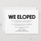 We eloped Moderne trouwkaart Kaart (Voorkant)