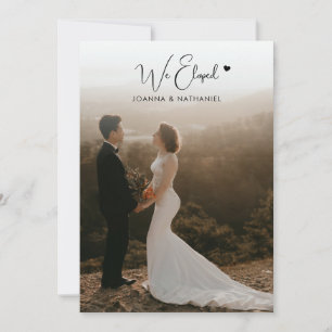 We Eloped Ontvangst Only Huwelijksfoto Eenvoudig C Kaart