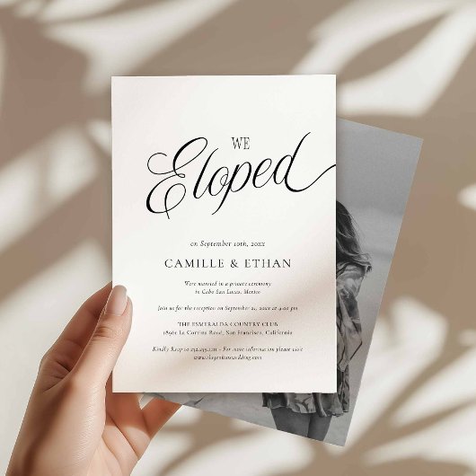 We Eloped Photo Announcement Card Kaart