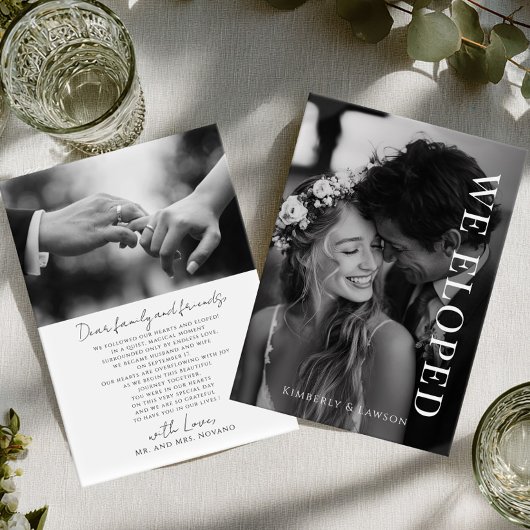 We eloped Photo card Elopement Announcement Kaart