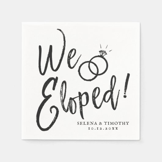 We Eloped Post-Nuptial Party Script Lettering Servet (Voorkant)