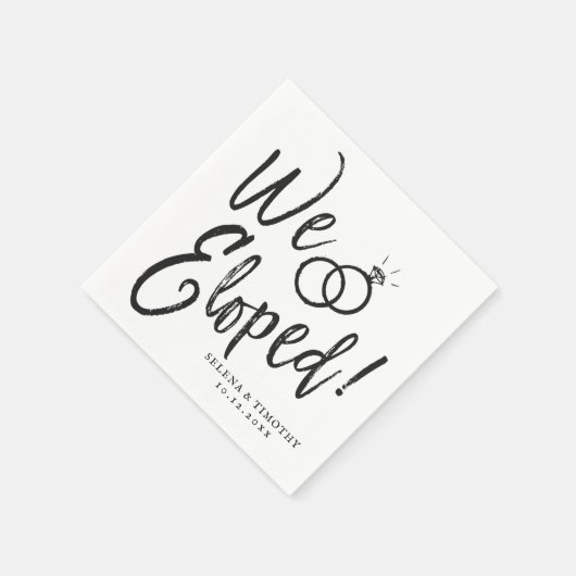 We Eloped Post-Nuptial Party Script Lettering Servet (Hoek)