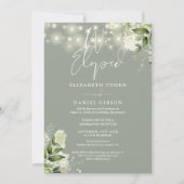 We Eloped Sage Green Wedding Vows Greenery Party Kaart (Voorkant)