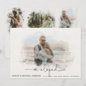 We Eloped Script 4 foto bruiloft aankondiging (Voorkant / Achterkant)