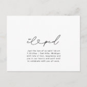 We Eloped Script Hart Chic Huwelijksfoto Ansichtka Briefkaart (Voorkant)