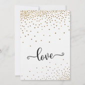 We Eloped Script Typografie, Nep Gouden Confetti Kaart (Achterkant)