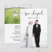 We Eloped Trouwkaart Uitnodiging Foto (Voorkant / Achterkant)