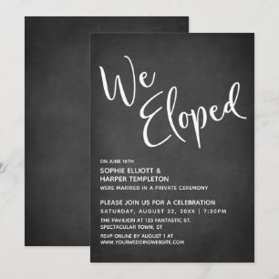 We Eloped typografie op een subtiele schoolbord ac Kaart