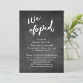 We Eloped Typografie op Schoolbord, Viering Kaart (Staand voorkant)