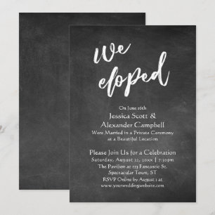 We Eloped Typografie op Schoolbord, Viering Kaart