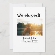 We eloped voeg koppel naam stad, datum net getrouw