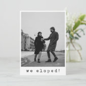 We Elopeden Moderne Minimalistische Typografie Elo Save The Date (Staand voorkant)