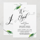 We Elopeden Uitgebreid Script en Groene Decoratie Kaart (Voorkant / Achterkant)