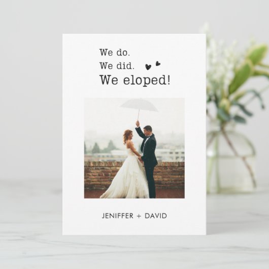 We Elopement aankondiging met QR code (Staand voorkant)