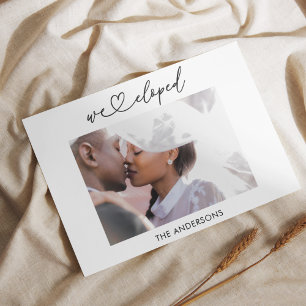 We Elopement aankondiging met QR code