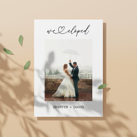 We Elopement aankondiging met QR code