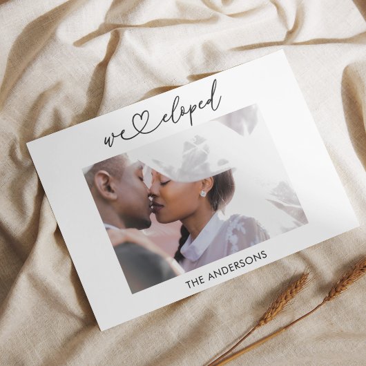 We Elopement aankondiging met QR code