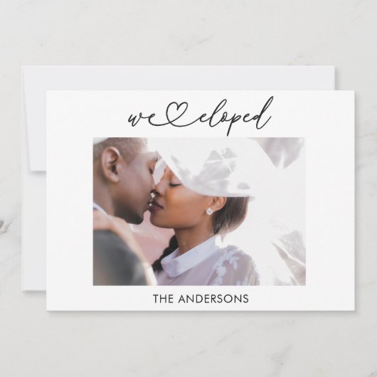 We Elopement aankondiging met QR code (Voorkant)