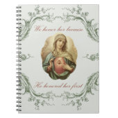 We eren haar macularis Mary Notebook Notitieboek (Voorkant)