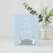 We eten je wel op. We houden van je. Briefkaart (Staand voorkant)