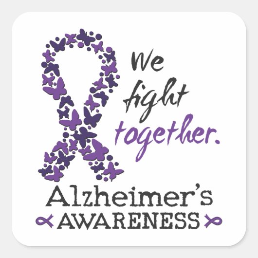We fight together - Alzheimer awareness Vierkante Sticker (Voorkant)