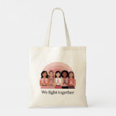 We Fight Together Breast Cancer Awareness Design Tote Bag (Achterkant)