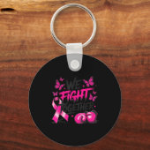 We Fight Together Vechtershandschoenen Borstkanker Sleutelhanger (Voorkant)