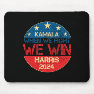 We Fight We Win 2024 Kamala Harris voor de Amerika Muismat