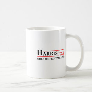 We Fight We Win Kamala 24 Harris 2024 Patriottisch Koffiemok