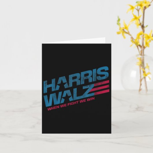 We Fight We Win Kamala Harris Kat Dame Boho  Kaart (Gele Bloem)