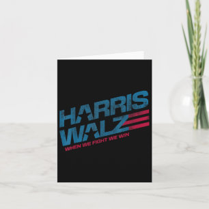 We Fight We Win Kamala Harris Kat Dame Boho  Kaart