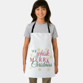 We fluisteren je een vrolijk kerstkeukenplatform schort (Insitu)