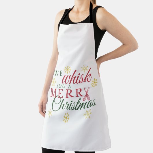 We fluisteren je een vrolijk kerstkeukenplatform schort (Insitu)