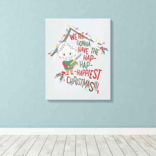 We gaan de gelukkigste kerst hebben canvas afdruk (Insitu (Houten vloer))