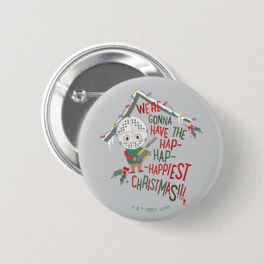 We gaan de gelukkigste kerst hebben ronde button 5,7 cm (Voorkant /achterkant)