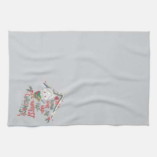 We gaan de gelukkigste kerst hebben theedoek (Horizontaal)